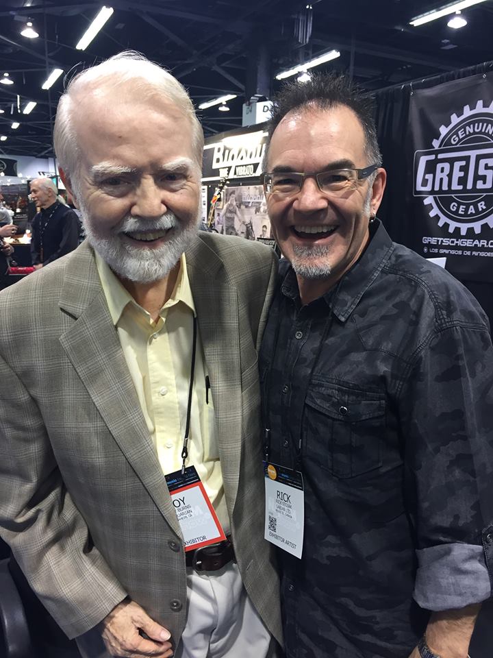 Rick Stojak with friend and mentor, Roy Burns of Aquarian Drumheads